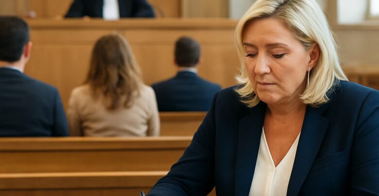 Analyser la stratégie judiciaire de Marine Le Pen.