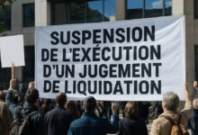 Suspension et contestation de l'exécution d'un jugement de liquidation.