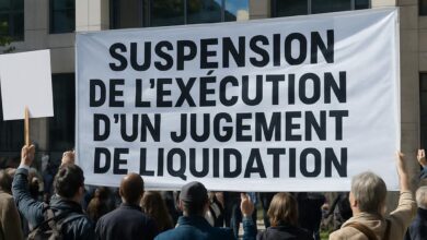 Suspension et contestation de l'exécution d'un jugement de liquidation.
