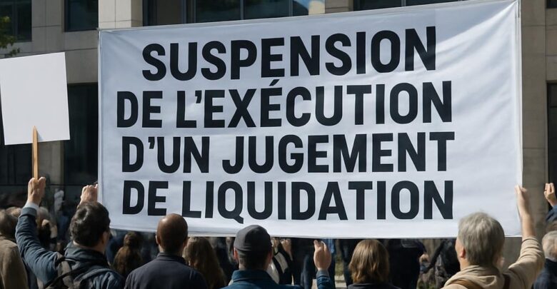 Suspension et contestation de l'exécution d'un jugement de liquidation.