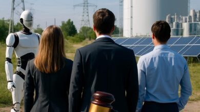 Convergence stratégique entre le droit, l'IA et les infrastructures énergétiques.